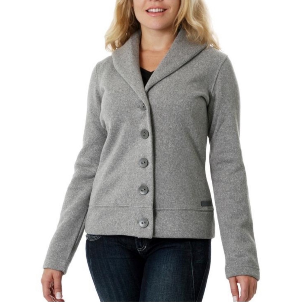 Merrell Arabella Fleece Lined Button Front Cardigan Sweater Gray Size‎ Medium